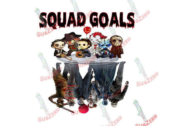 Sublimation Transfer Sublimation Prints Halloween horror squad goals ready to press sublimation transfer Freddie  jason michael chucky pinhead IT Subzero Sublimations