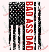 Sublimation Transfer Sublimation Prints Fathers Day Bad Ass Dad Flag Sublimation Transfer Subzero Sublimations