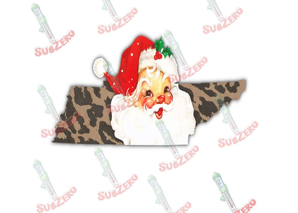 Sublimation Transfer Sublimation Prints Tennessee Leopard print State with Santa ready to press sublimation transfer Santa Clause Christmas St Nicholas Subzero Sublimations