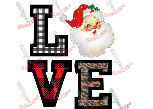 Sublimation Transfer Sublimation Prints Christmas Love with Santa ready to press sublimation transfer Santa Clause Christmas St Nicholas Subzero Sublimations