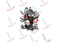 Sublimation Transfer Sublimation Prints Baby Horror Characters playing in tree house Ready to Press Sublimation heat Transfer Subzero Sublimations