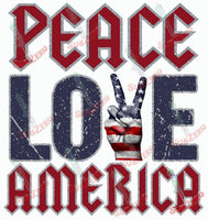 Sublimation Transfer Sublimation Prints Peace Love America red white and blue  sublimation transfer 4th July Americana Subzero Sublimations