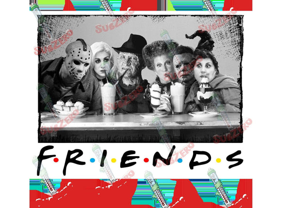 Sublimation Transfer Sublimation Prints Halloween Friends hanging out having milkshakes sublimation ready to press heat transfer Freddie  jason michael witches Subzero Sublimations