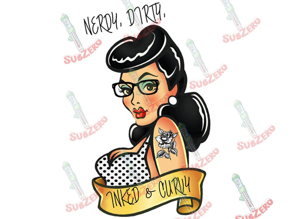 Nerdy Dirty Inked and Curvy ready to press sublimation transfer funny –  SubZero Sublimations