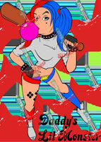 Sublimation Transfer Sublimation Prints Daddy's Little Monster Harley Quinn Sublimation Transfer for DIY Crafters T-shirt Subzero Sublimations