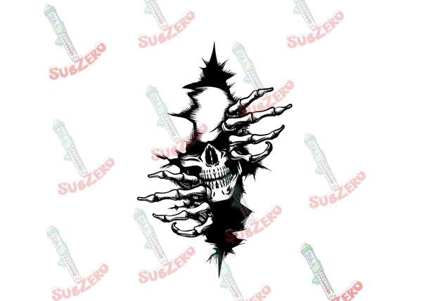 Sublimation Transfer Sublimation Prints Skeleton ripping through wall Ready to Press Sublimation Transfer Subzero Sublimations