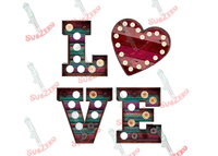 Sublimation Transfer Sublimation Prints LOVE in lights Valentines day  ready to press sublimation heat transfer Subzero Sublimations