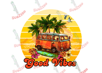 Sublimation Transfer Sublimation Prints Good vibes retro style Ready to press sublimation transfer DIY shirt makers Subzero Sublimations