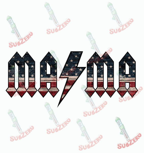 Sublimation Prints Mama flag AC\DC sublimation transfer mama and me collection americana merica 4th july t-shirt Subzero Sublimations